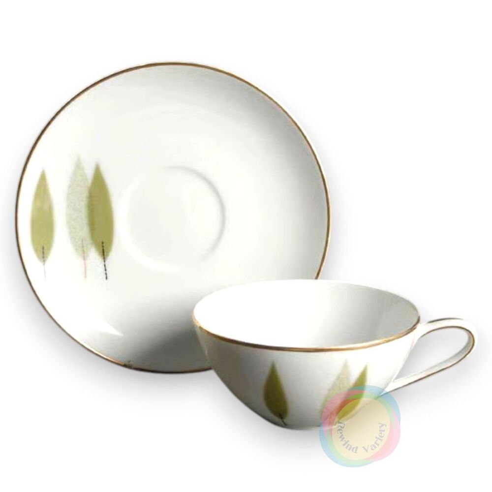 Vintage Noritake Sugi MCM Cup & Saucer Set of 6 Pattern 6030